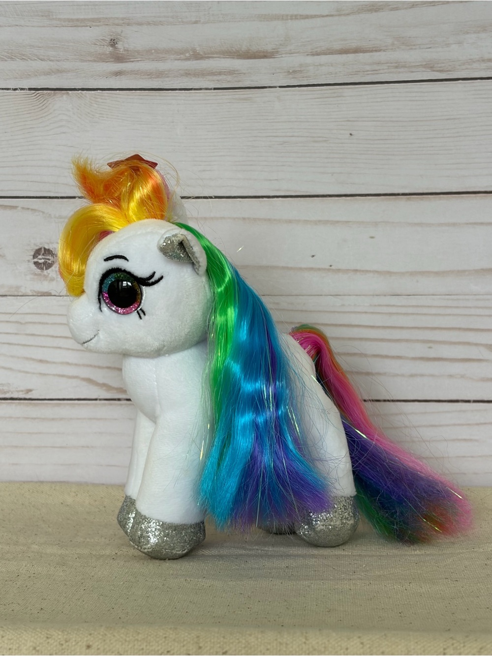 Ty Beanie Boos "Starr" the White Pony – Regular 6" Size